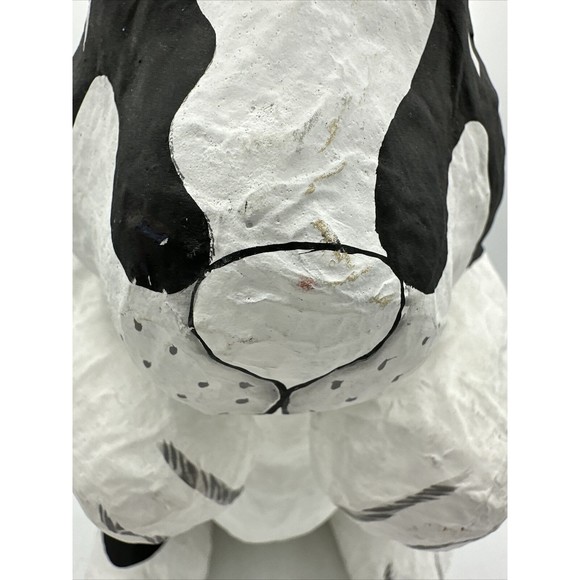 Dept 56 Bunny Rabbit Papier Paper Mache Large Black White Easter RARE - Picture 12 of 16
